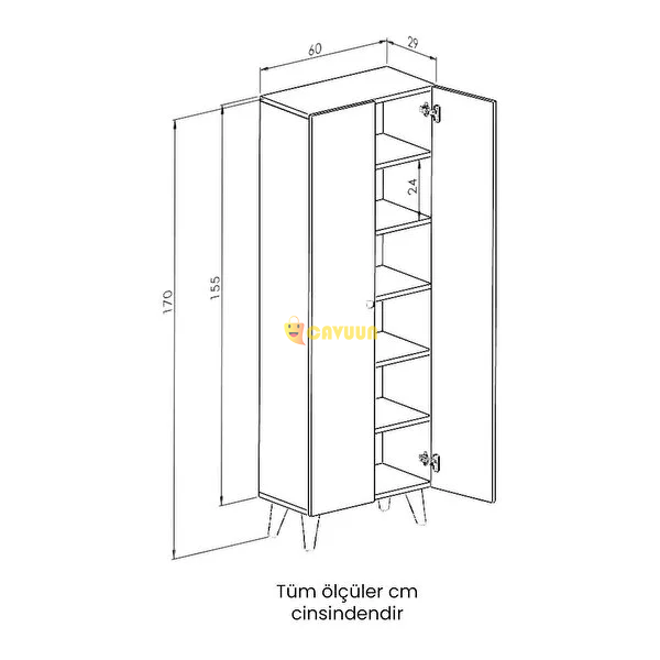 Montenero Multi-Purpose Cabinet Glossy White-marbella Pantry Cabinet Food Cabinet Kitchen Cabinet Istanbul - photo 4