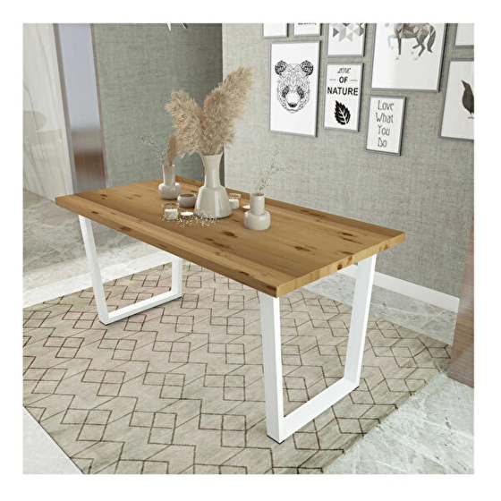 Woodesk Tuana Solid Natural Color Dining Table 140x70, Cpt7297-140 140x70 cm Istanbul