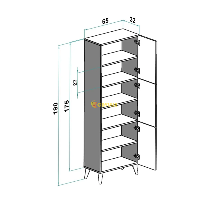 Montenero Multi-Purpose Cabinet Glossy White Pantry Kitchen Bathroom Balcony Cabinet with Cover Istanbul - photo 4