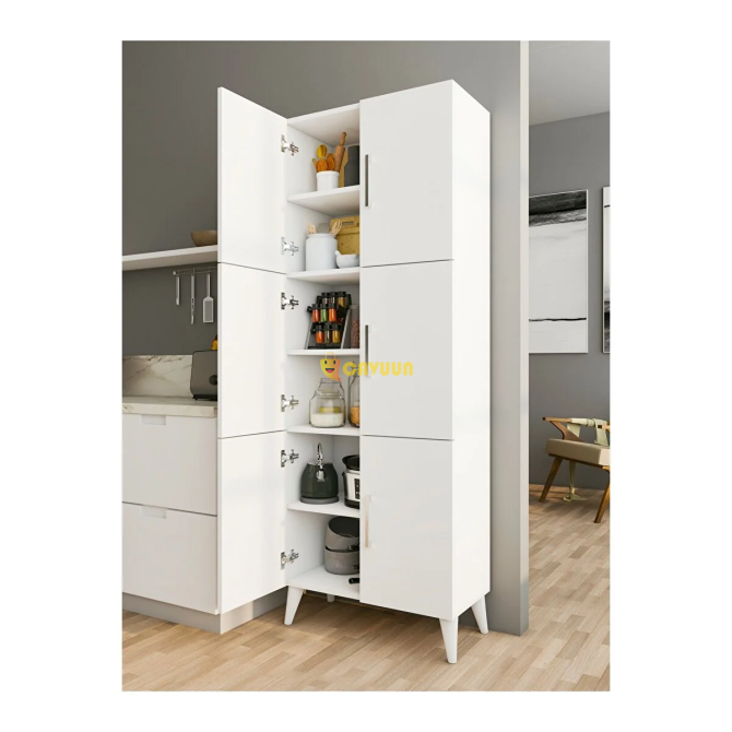 Montenero Multi-Purpose Cabinet Glossy White Pantry Kitchen Bathroom Balcony Cabinet with Cover Istanbul - photo 2