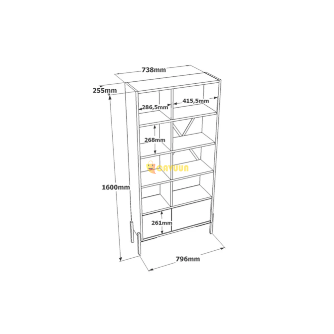 L'occi Concept Sahara Covered Bookcase Metal Legs Coffee-anthracite Sh1-ca Istanbul - photo 5