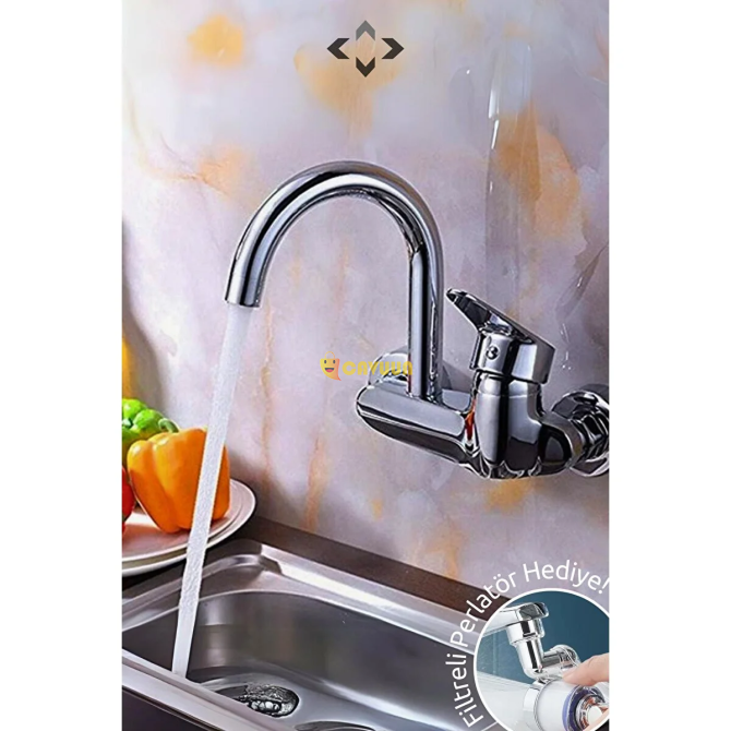 LİGROUND Applique Mix Faucet Wall-Connected Side Pipe Chrome Applique Mix Sink Faucet Istanbul - photo 1