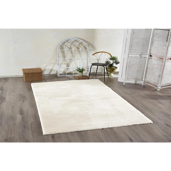 Carpettex Sheep Plush Fur Rabbit Fur Carpet Soft Living Room Carpet 60x120 Cream 60x120 cm Istanbul