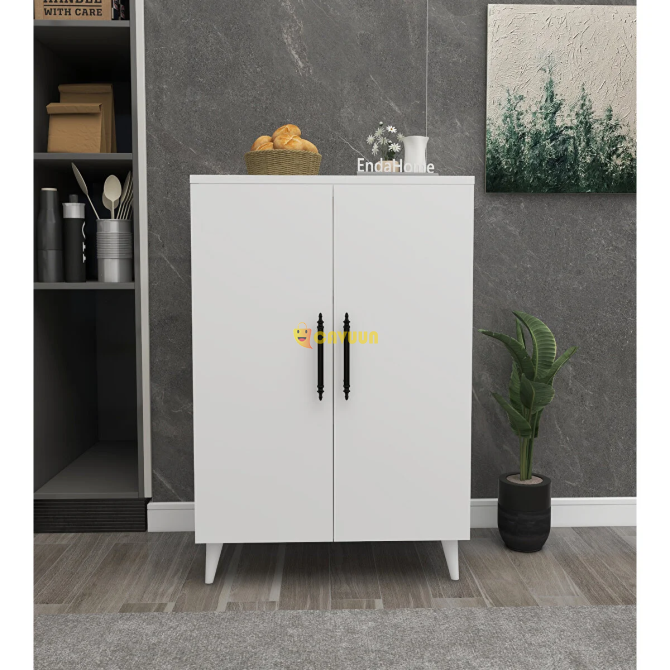 Enda Home 3 Shelves 2 Doors Multipurpose Cabinet White Istanbul - photo 2