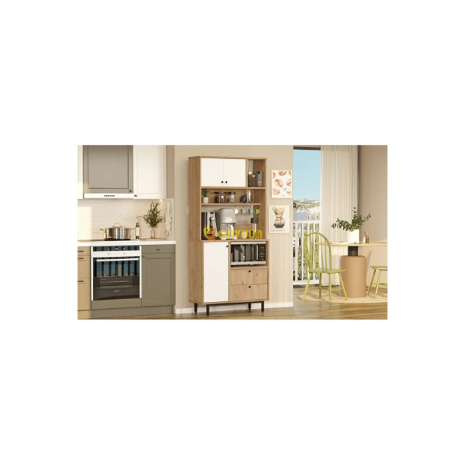 L'occi Concept Modway Series Coffee Corner Multi-Purpose Cabinet Kitchen Cabinet Basket-white Md4-sw Стамбул - изображение 3