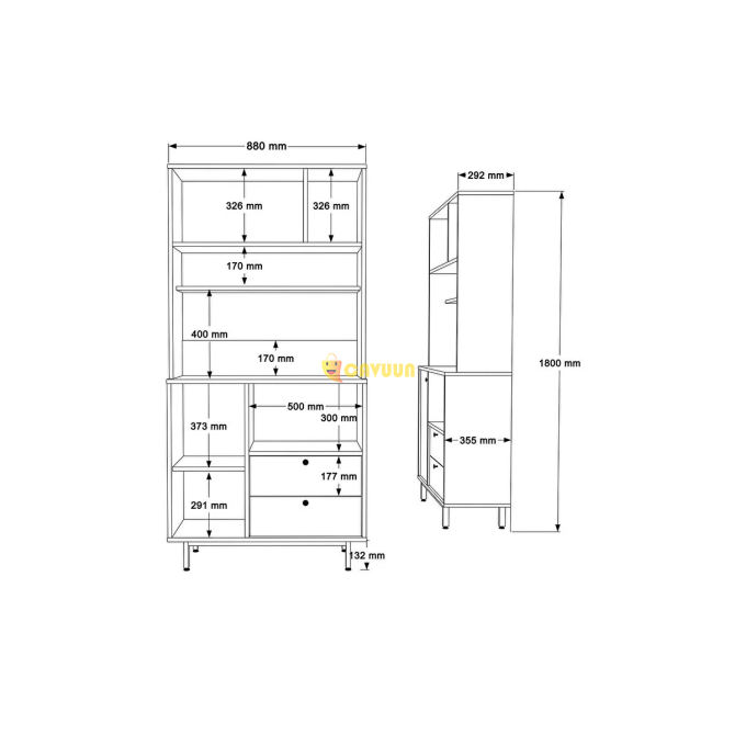 L'occi Concept Modway Series Coffee Corner Multi-Purpose Cabinet Kitchen Cabinet Basket-white Md4-sw Istanbul - photo 6