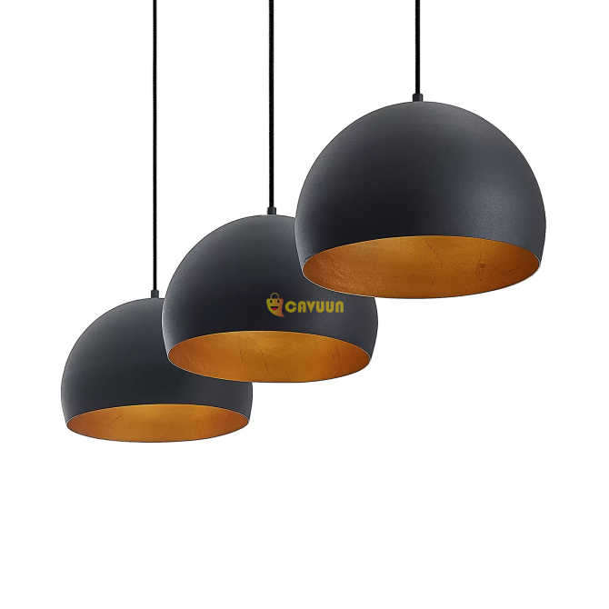 Lindby Tarjei pendant lamp, 120 cm, black-gold, steel Gazimağusa - photo 6