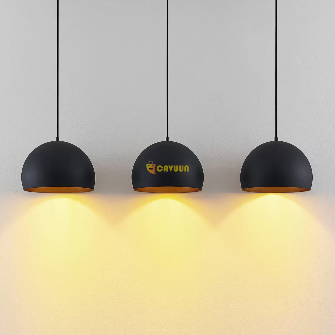 Lindby Tarjei pendant lamp, 120 cm, black-gold, steel Gazimağusa - photo 5