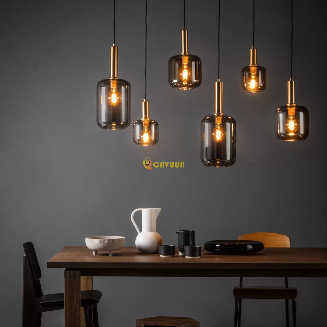 Joanet pendant lamp, smoke grey/black, glass, 132 cm long Gazimağusa - photo 2