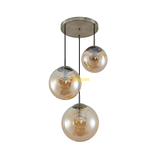 Lindby Teeja pendant lamp, 3 glass balls, amber Gazimağusa - photo 4