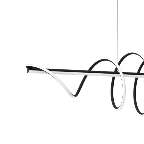 Twist pendant lamp, black plastic, 30 W, length 110 cm Gazimağusa