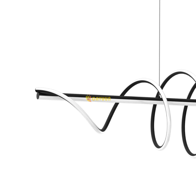 Twist pendant lamp, black plastic, 30 W, length 110 cm Gazimağusa - photo 1