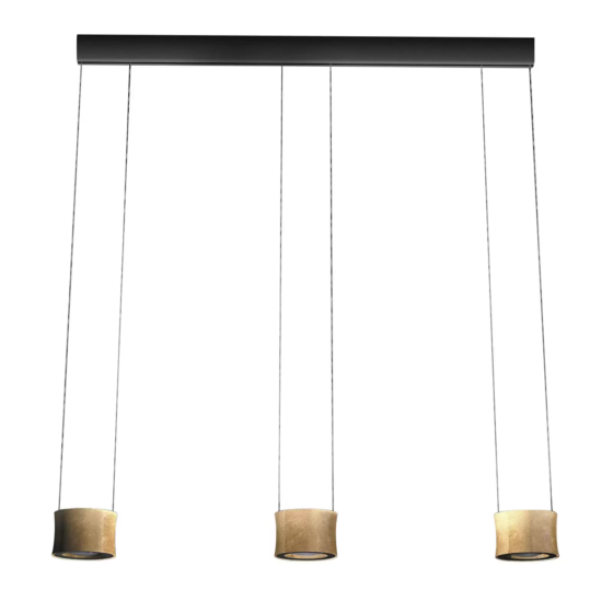 Bankamp Impulse LED pendant lamp 3-lamps gold Gazimağusa