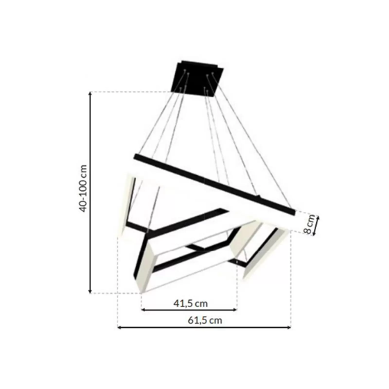 Nero pendant lamp, plastic, black, 2-lamp, 80 W Gazimağusa