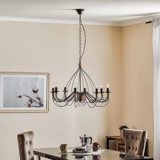 Chandelier FIAMMA Marrone 8-lamps without shade Gazimağusa