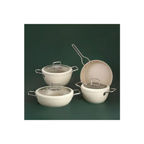 Jumbo Dublin Cream 7 Piece Granite Cookware Set Стамбул