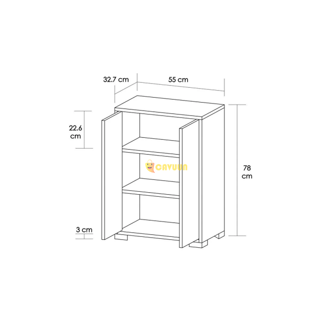 Mobilique Multi-Purpose Lady 3 Shelf White Cabinet Istanbul - photo 3