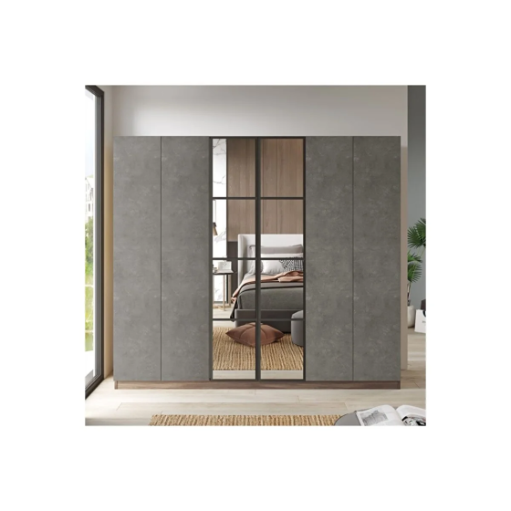 L'occi Concept Lowell 6 Door Drawer Mirrored Wardrobe Dressing Cabinet Lo3-cg Istanbul