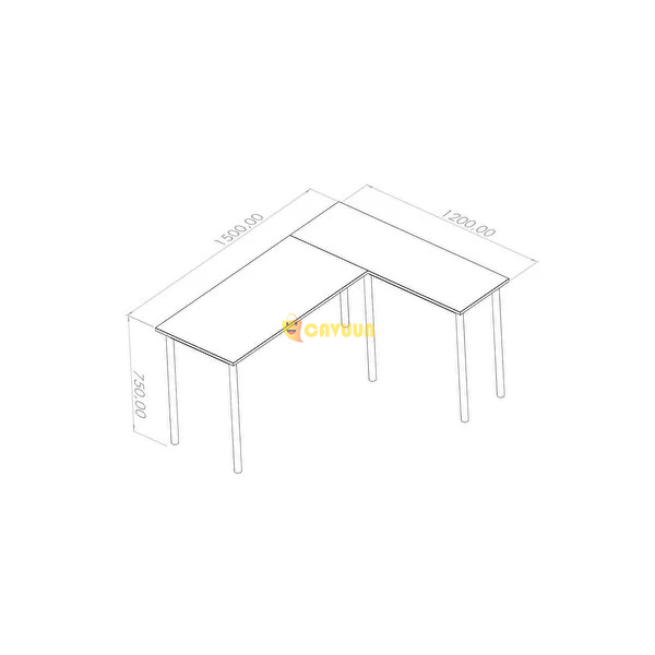 Dekopratik Viva L Study Desk Computer Desk Office Desk 150x55 Istanbul - photo 4