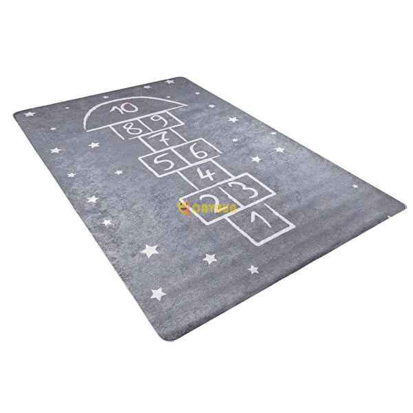 Children's Carpet and Baby Carpet Washable Non-Slip Base Numbers Gray Pink Digital Printed Carpet Istanbul - photo 3