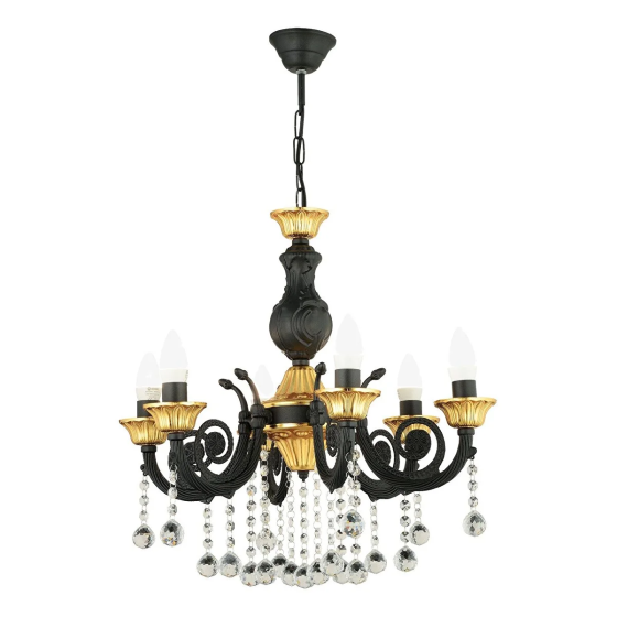 ANG Design Emerald Cast Arm 6-Chandelier-black/gold Стамбул