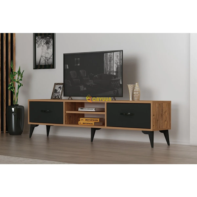 Simurg Furniture Simurg TV Тумба 140 см Атлантическая сосна Антрацит Стамбул - изображение 1