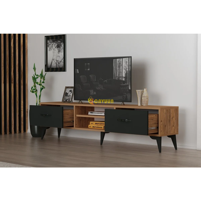 Simurg Furniture Simurg TV Тумба 140 см Атлантическая сосна Антрацит Стамбул - изображение 2