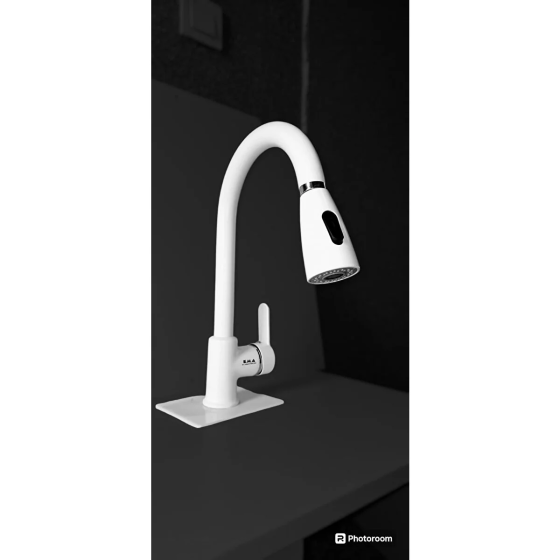 EMA Spiral Kitchen Sink Faucet White Istanbul