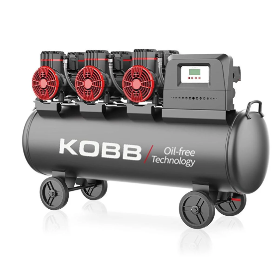 Kobb Kbk100s 6.0hp 100lt 8bar Triple Motor Oil-Free Silent Portable Air Compressor Стамбул