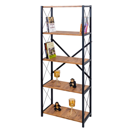 Rmd Shop London 5 Shelf Metal Leg Decorative Bookcase Brown Стамбул