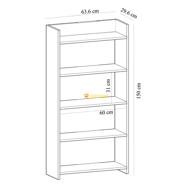 Cantek Design Amy Bookcase (60 Cm) White-White Istanbul - photo 5