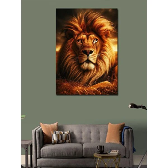 Tablomega Canvas Print Male Lion 70x100 cm Istanbul