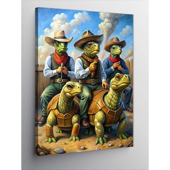 Tablomega Canvas Print Turtles in Costumes 100x140 cm Istanbul