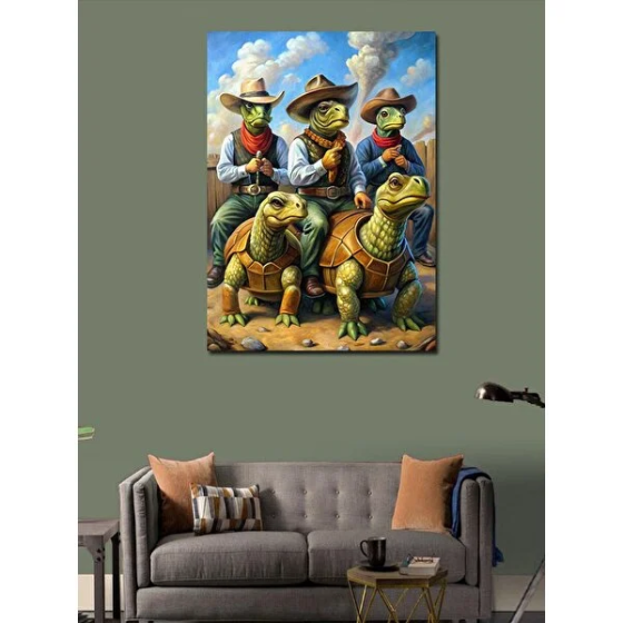 Tablomega Canvas Print Turtles in Costumes 100x140 cm Istanbul