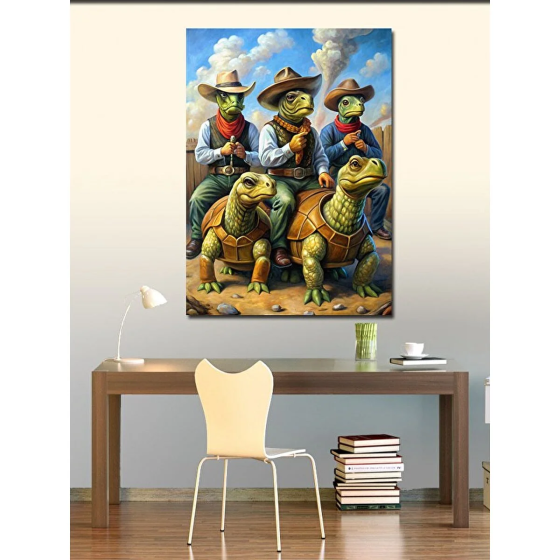 Tablomega Canvas Print Turtles in Costumes 100x140 cm Istanbul