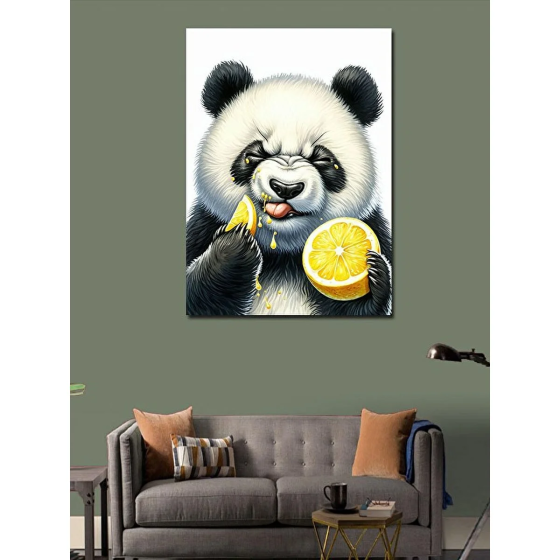 Tablomega Canvas Painting Lemon Eating Panda 100x140 cm Istanbul