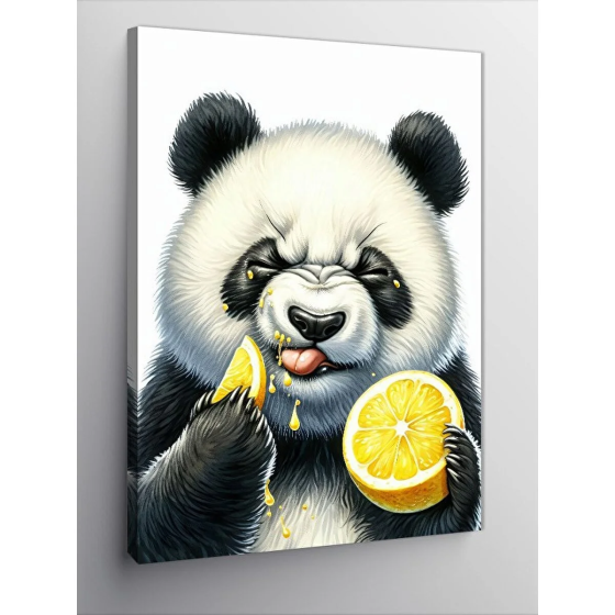 Tablomega Canvas Painting Lemon Eating Panda 100x140 cm Стамбул