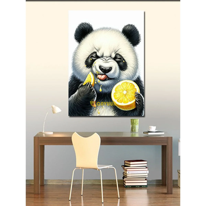 Tablomega Canvas Painting Lemon Eating Panda 100x140 cm Istanbul - photo 2