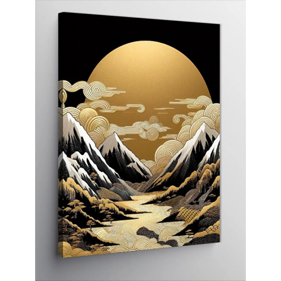 Tablomega Canvas Painting Mountains And Full Moon 100x140 cm Стамбул