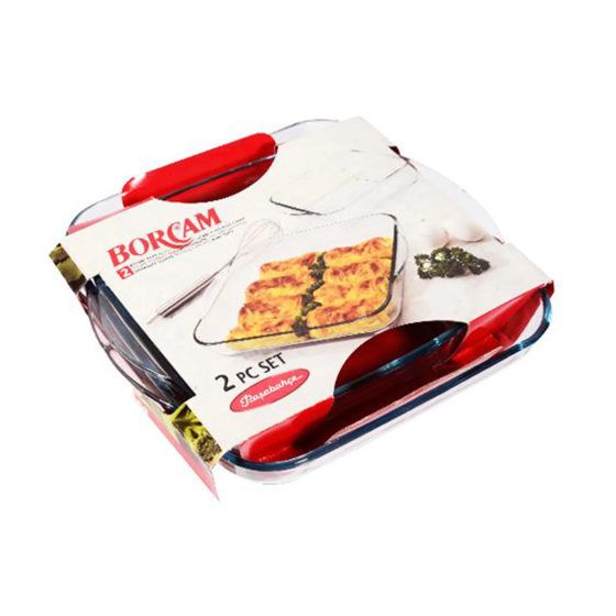 Paşabahçe 159028 2-Piece Square Tray Borcam - 22 cm + 29 cm Istanbul