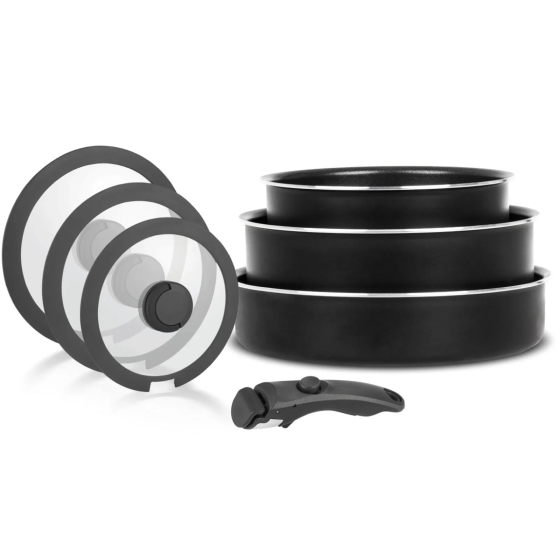 Leggno Titanium All In One 7 Piece Cookware Set - Black Стамбул