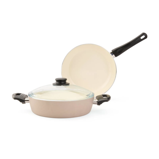 Cem Naturel 2-Piece Pots and Pans Set - Beige - 26 cm + 26 cm Стамбул