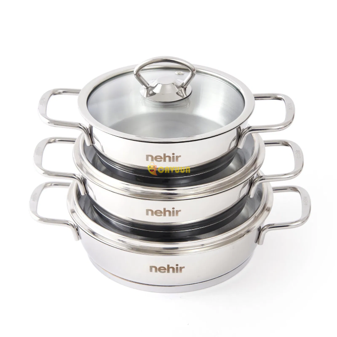 Nehir Silver Steel 6 Piece Pan Set - Gray Istanbul - photo 2