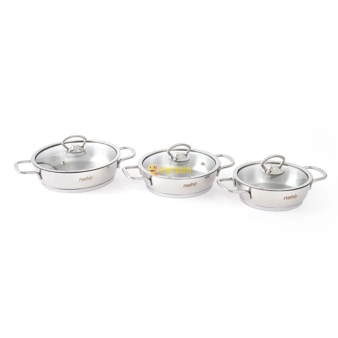 Nehir Silver Steel 6 Piece Pan Set - Gray Istanbul - photo 3