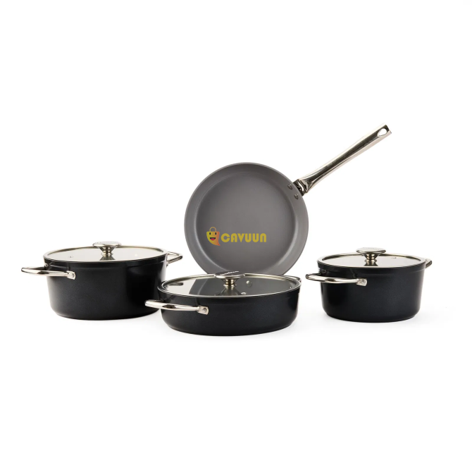 Bambum Voyage 7 Piece Ceramic Coated Cookware Set - Black Istanbul - photo 3