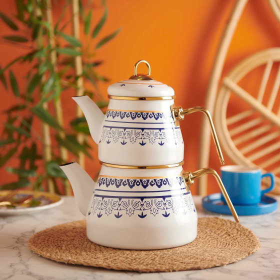 Bambum Lara Maku Teapot Set - White Istanbul