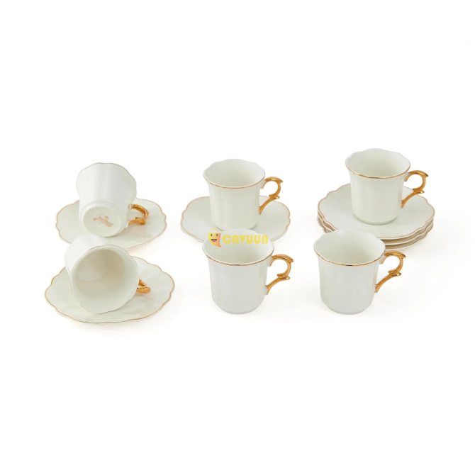 Bambum Pure Narrow 12 Piece Coffee Cup Set - White - 90 ml Istanbul - photo 3