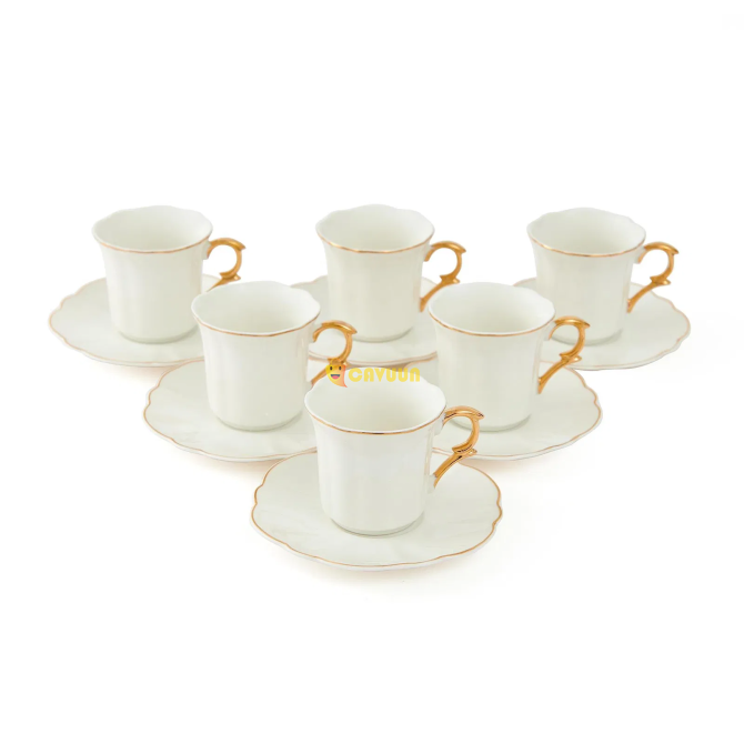 Bambum Pure Narrow 12 Piece Coffee Cup Set - White - 90 ml Istanbul - photo 2