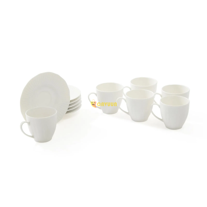 Kütahya Porcelain Bone İlay 12 Piece Coffee Cup Set - White - 100 ml Istanbul - photo 2