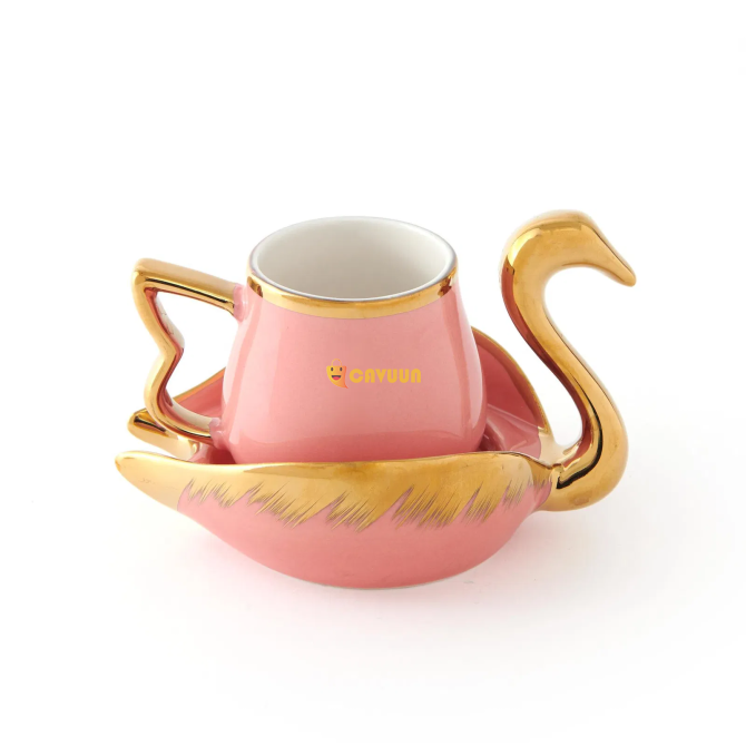 Perotti Set of 2 Gold Swan Coffee Cups - Pink - 90 ml Istanbul - photo 4